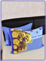 Детские наволочки Ивановская бязь Медвежата вид 1 синий 2 шт.