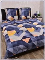 Постельное белье Шуйская бязь Абстракция синяя 20781-1