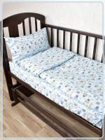 Детское постельное белье бязь Мишки полосатые вид 4 голубой